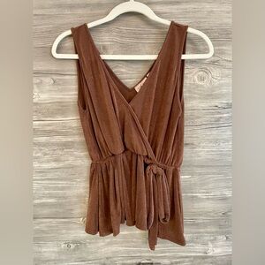Brown Wrap Tank Top
